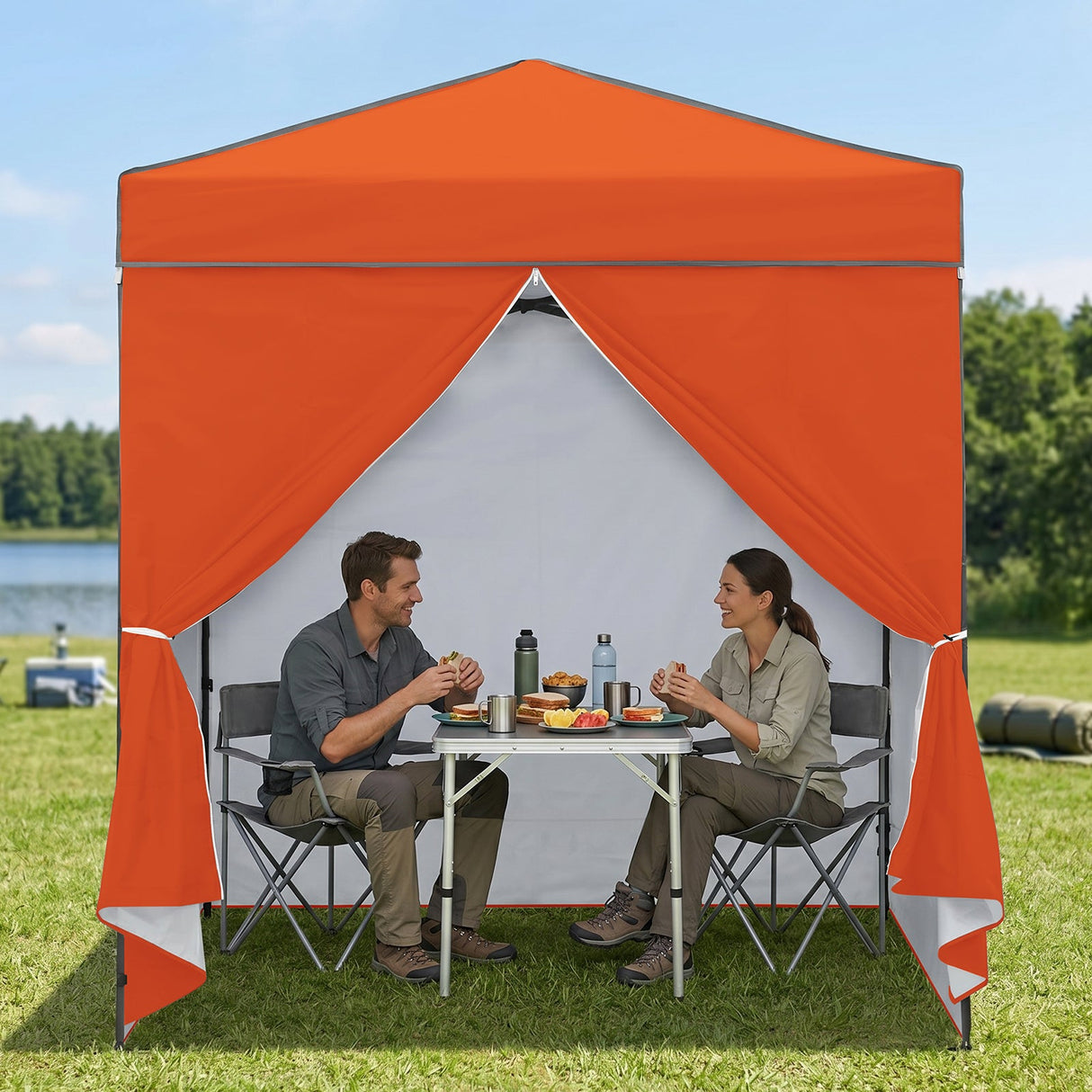 6x4 Instant Pop Up Canopy Tent with 4 Side Wall Panels - Eagle Peak®