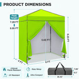 6x4 Instant Pop Up Canopy Tent with 4 Side Wall Panels - Eagle Peak®