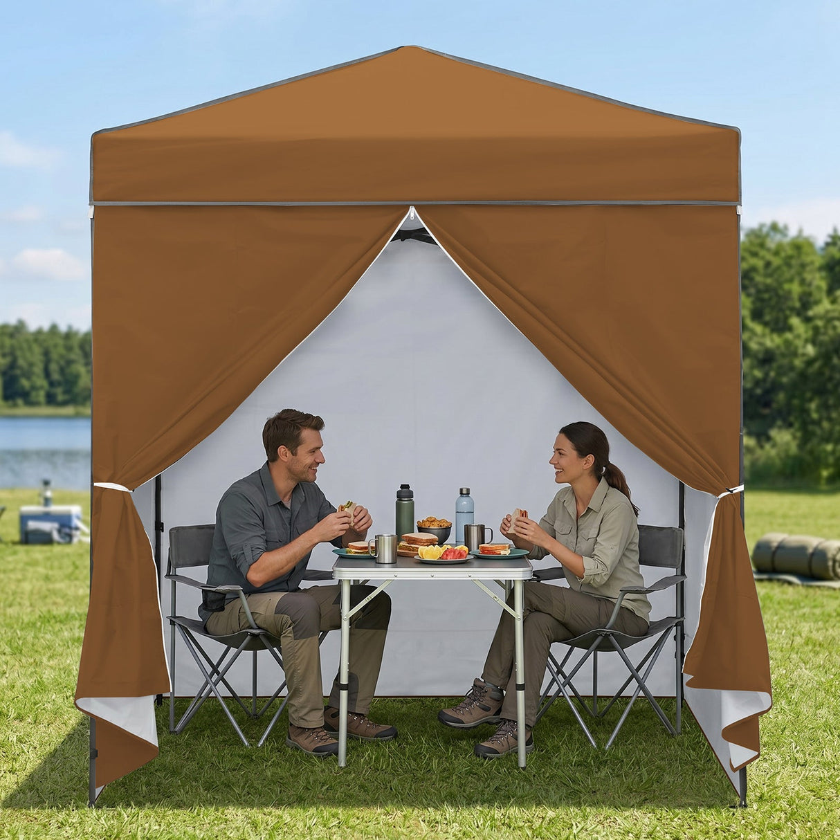 6x4 Instant Pop Up Canopy Tent with 4 Side Wall Panels - Eagle Peak®