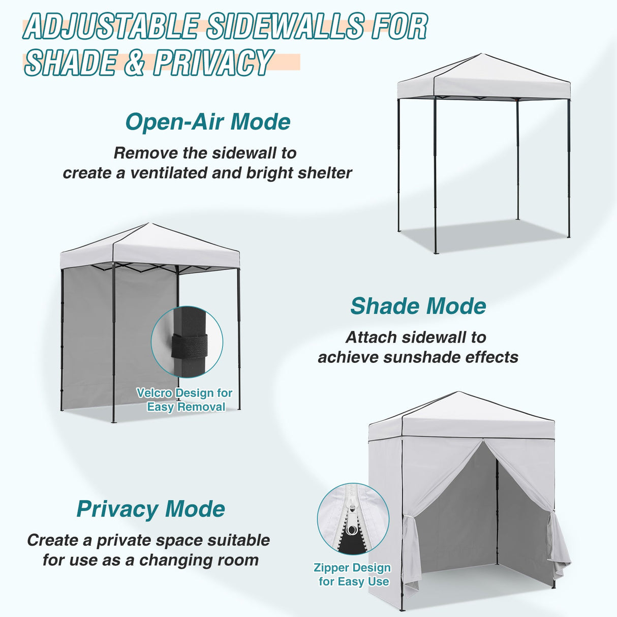 6x4 Instant Pop Up Canopy Tent with 4 Side Wall Panels - Eagle Peak Custom Canopy Tent