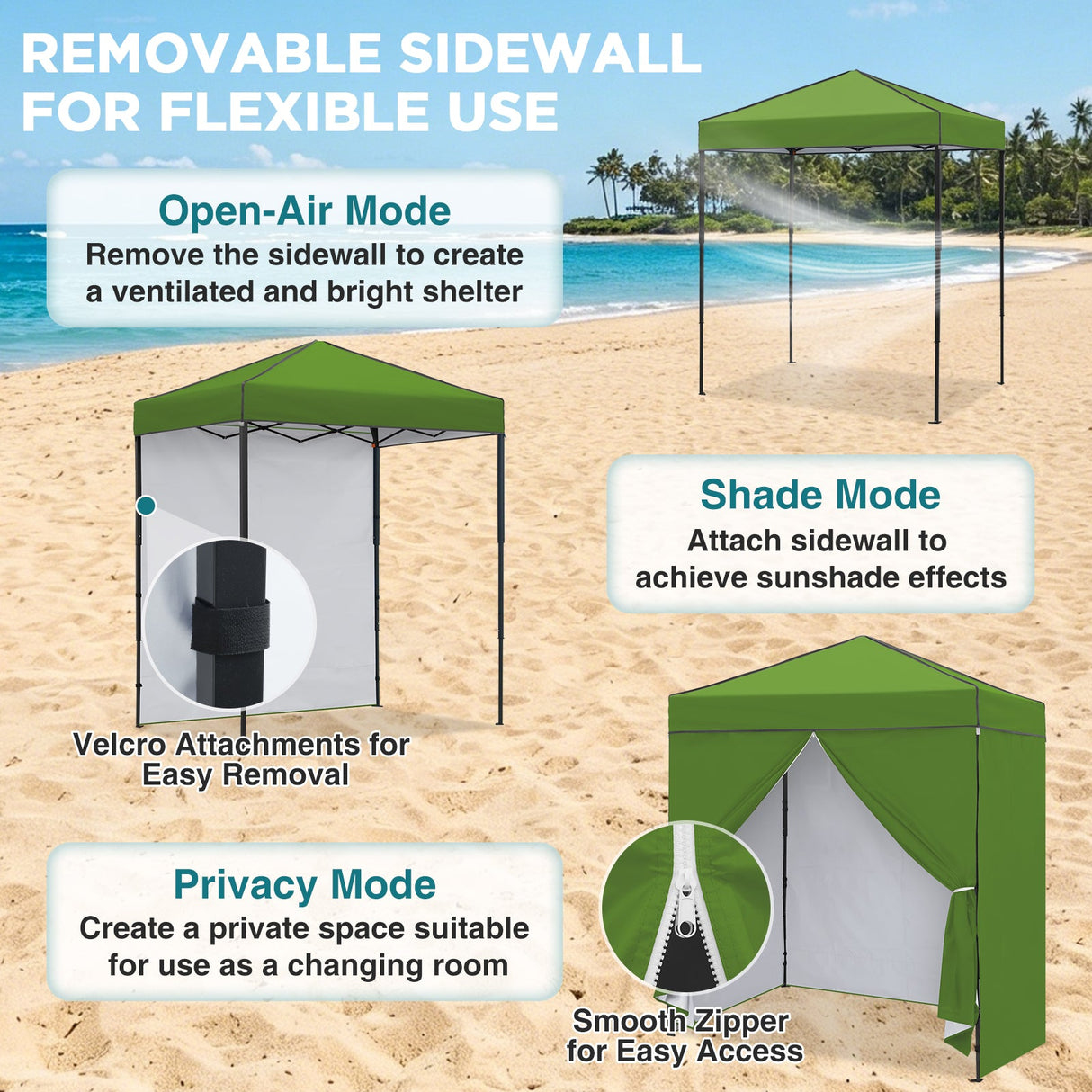 6x4 Instant Pop Up Canopy Tent with 4 Side Wall Panels - Eagle Peak®