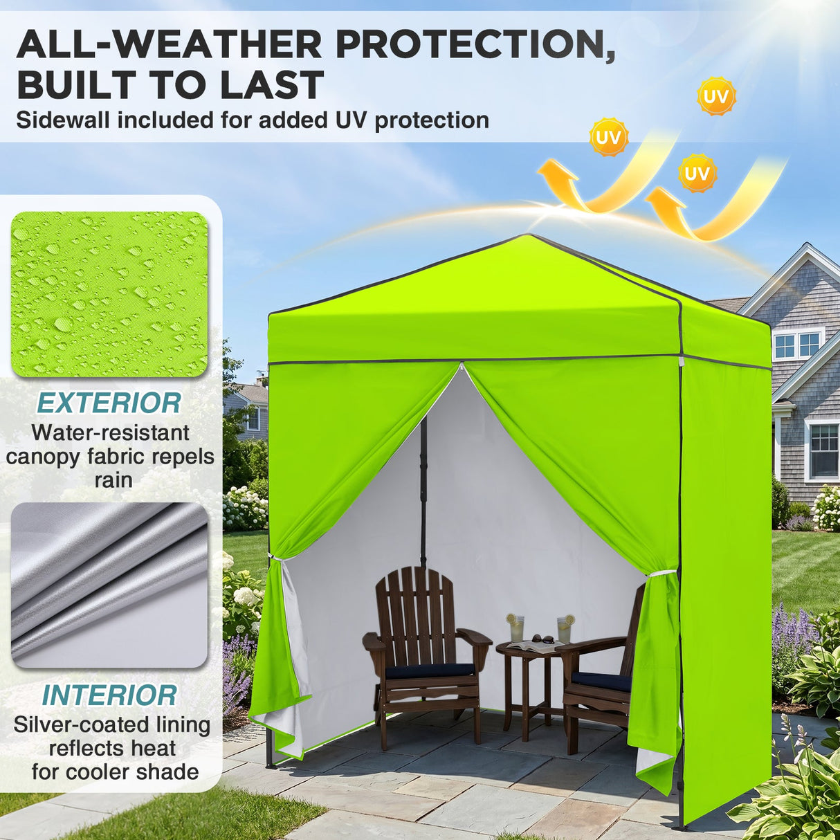 6x4 Instant Pop Up Canopy Tent with 4 Side Wall Panels - Eagle Peak®