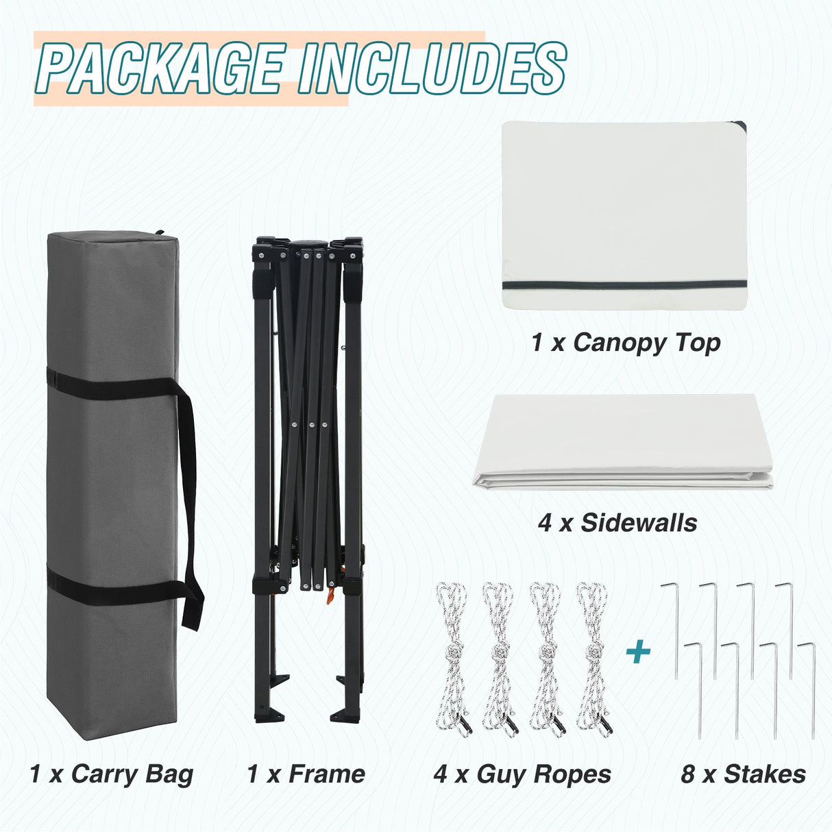 6x4 Instant Pop Up Canopy Tent with 4 Side Wall Panels - Eagle Peak Custom Canopy Tent