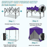 6x4 Instant Pop Up Canopy Tent with 4 Side Wall Panels - Eagle Peak Custom Canopy Tent