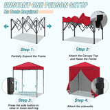 6x4 Instant Pop Up Canopy Tent with 4 Side Wall Panels - Eagle Peak Custom Canopy Tent