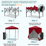 6x4 Instant Pop Up Canopy Tent with 4 Side Wall Panels - Eagle Peak Custom Canopy Tent