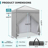 6x4 Instant Pop Up Canopy Tent with 4 Side Wall Panels - Eagle Peak®