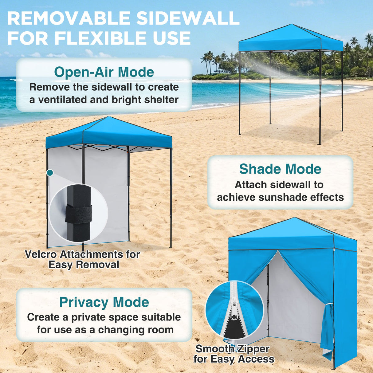 6x4 Instant Pop Up Canopy Tent with 4 Side Wall Panels - Eagle Peak®
