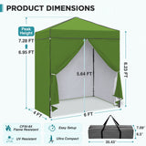 6x4 Instant Pop Up Canopy Tent with 4 Side Wall Panels - Eagle Peak®