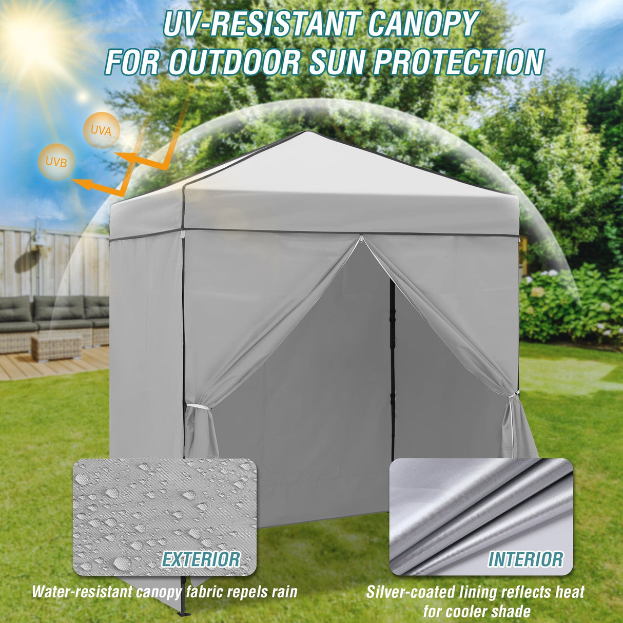 6x4 Instant Pop Up Canopy Tent with 4 Side Wall Panels - Eagle Peak Custom Canopy Tent