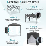 6x4 Instant Pop Up Canopy Tent with 4 Side Wall Panels - Eagle Peak®