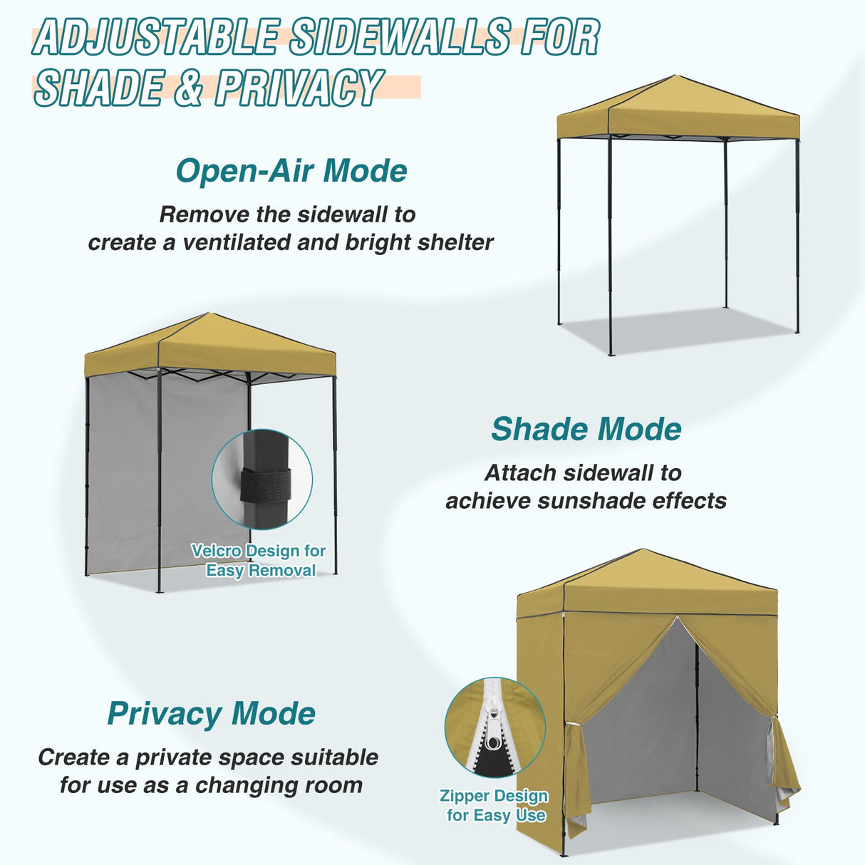 6x4 Instant Pop Up Canopy Tent with 4 Side Wall Panels - Eagle Peak Custom Canopy Tent