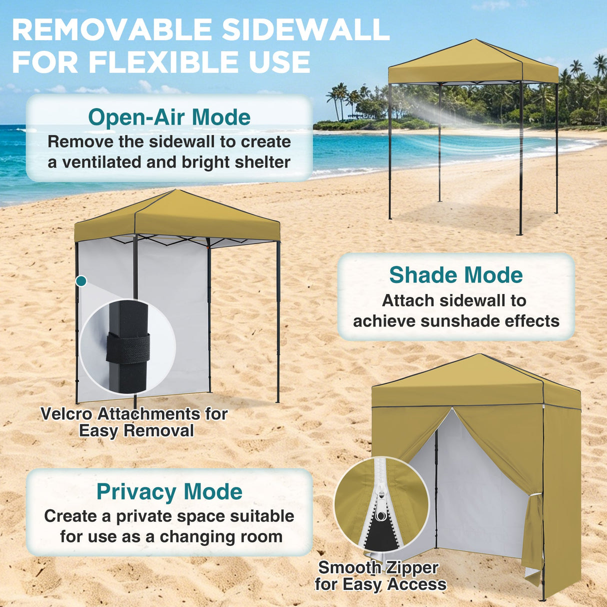 6x4 Instant Pop Up Canopy Tent with 4 Side Wall Panels - Eagle Peak®