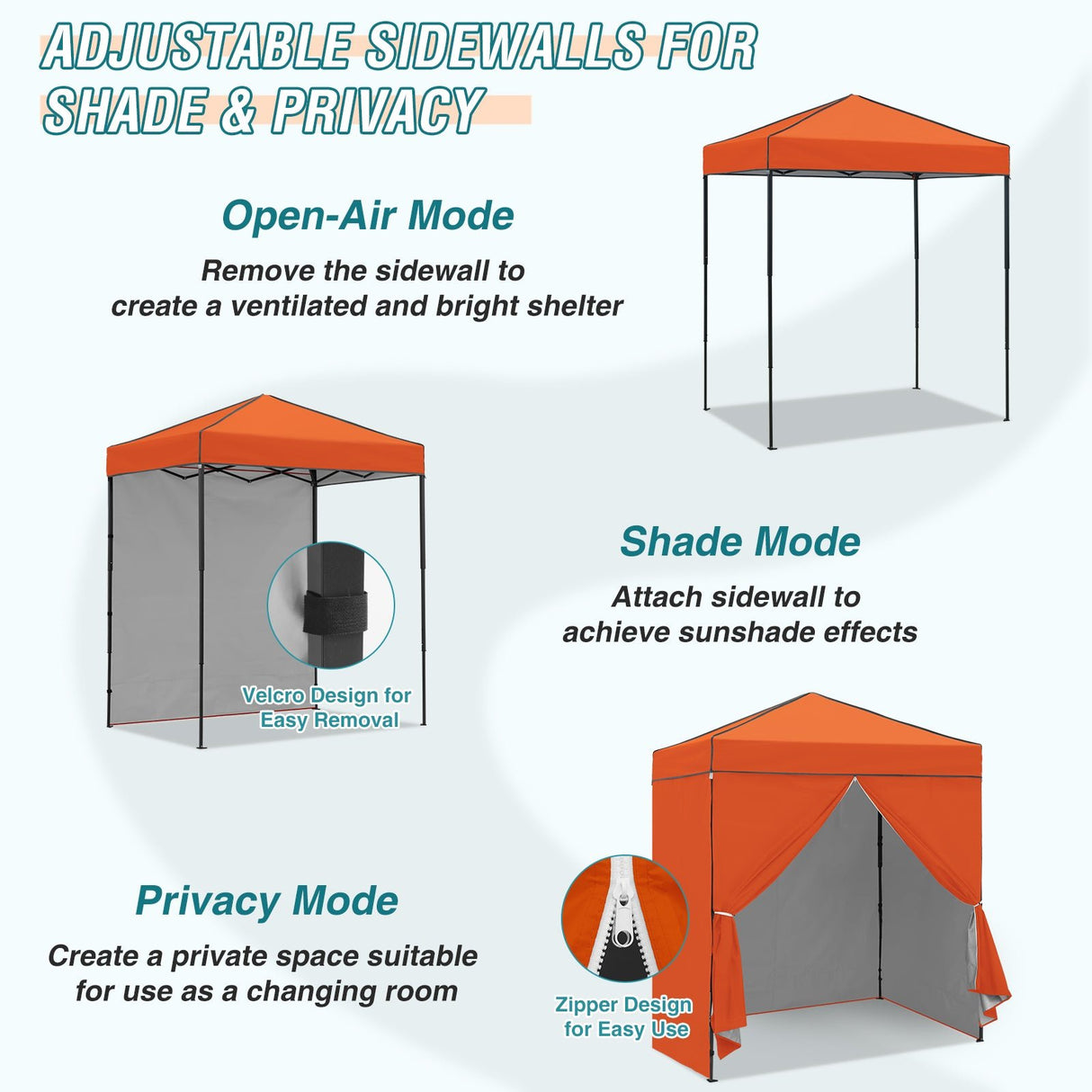 6x4 Instant Pop Up Canopy Tent with 4 Side Wall Panels - Eagle Peak Custom Canopy Tent