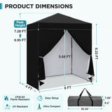 6x4 Instant Pop Up Canopy Tent with 4 Side Wall Panels - Eagle Peak®