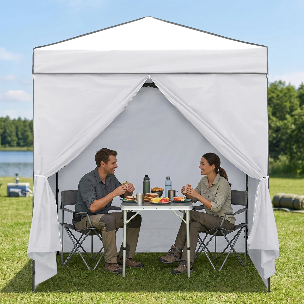 6x4 Instant Pop Up Canopy Tent with 4 Side Wall Panels - Eagle Peak®
