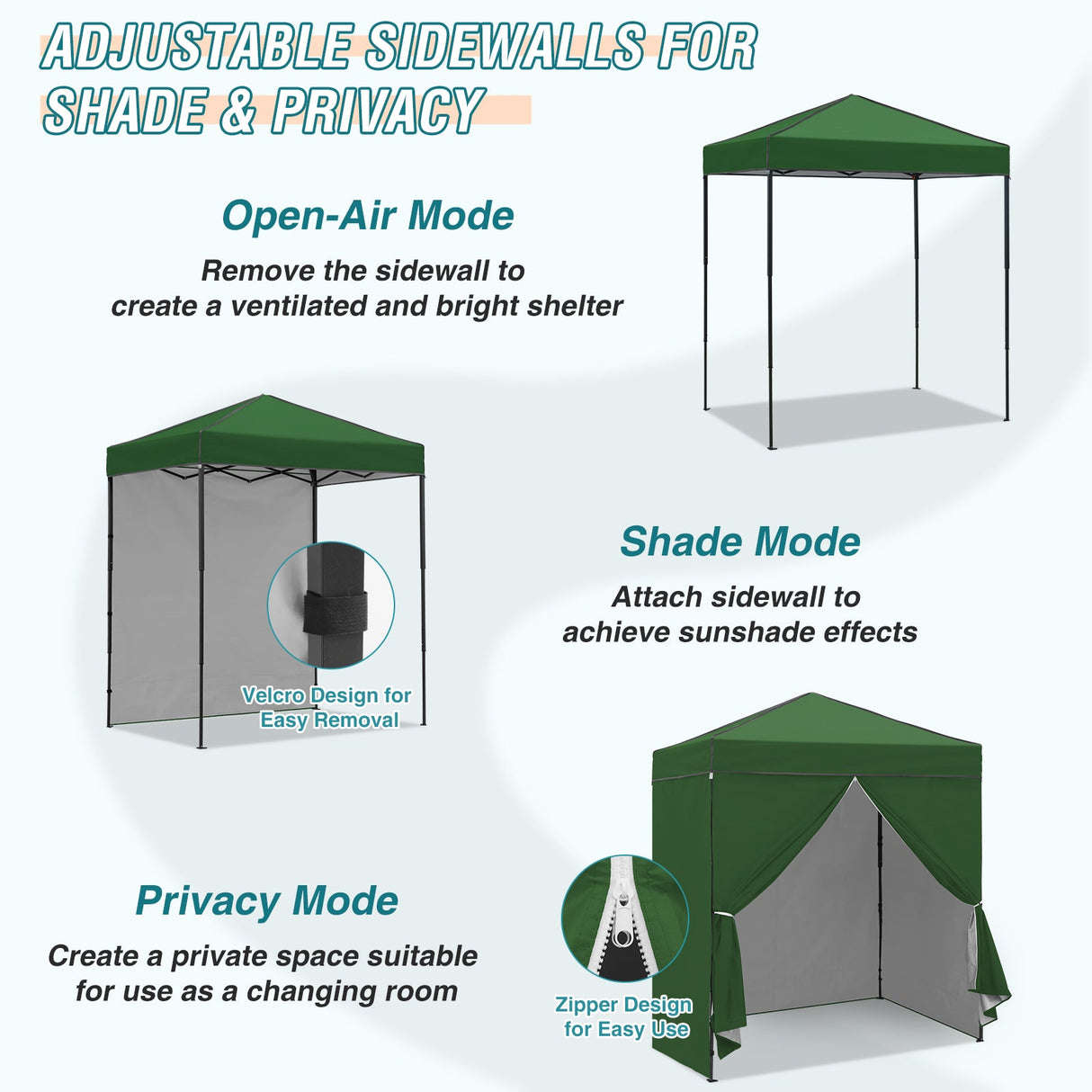 6x4 Instant Pop Up Canopy Tent with 4 Side Wall Panels - Eagle Peak Custom Canopy Tent
