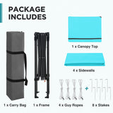 6x4 Instant Pop Up Canopy Tent with 4 Side Wall Panels - Eagle Peak®