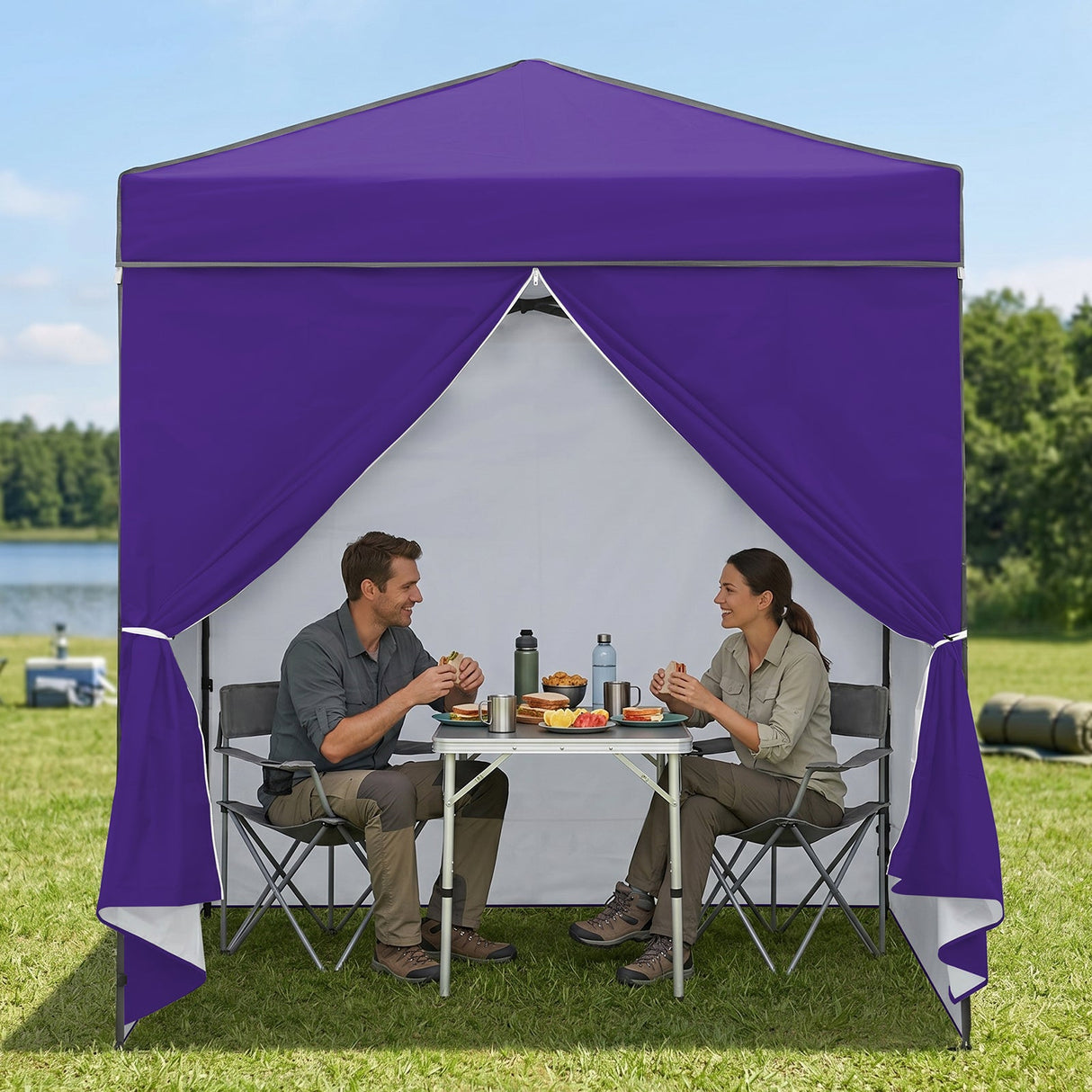 6x4 Instant Pop Up Canopy Tent with 4 Side Wall Panels - Eagle Peak®