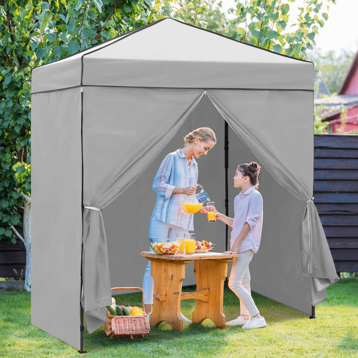 6x4 Instant Pop Up Canopy Tent with 4 Side Wall Panels - Eagle Peak Custom Canopy Tent
