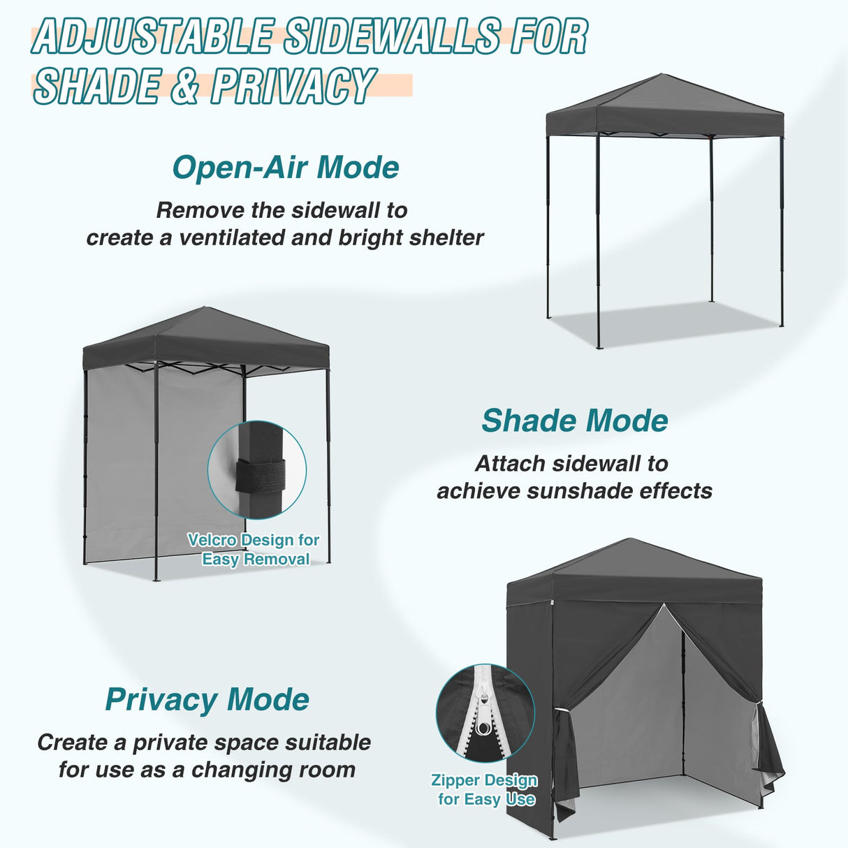 6x4 Instant Pop Up Canopy Tent with 4 Side Wall Panels - Eagle Peak Custom Canopy Tent