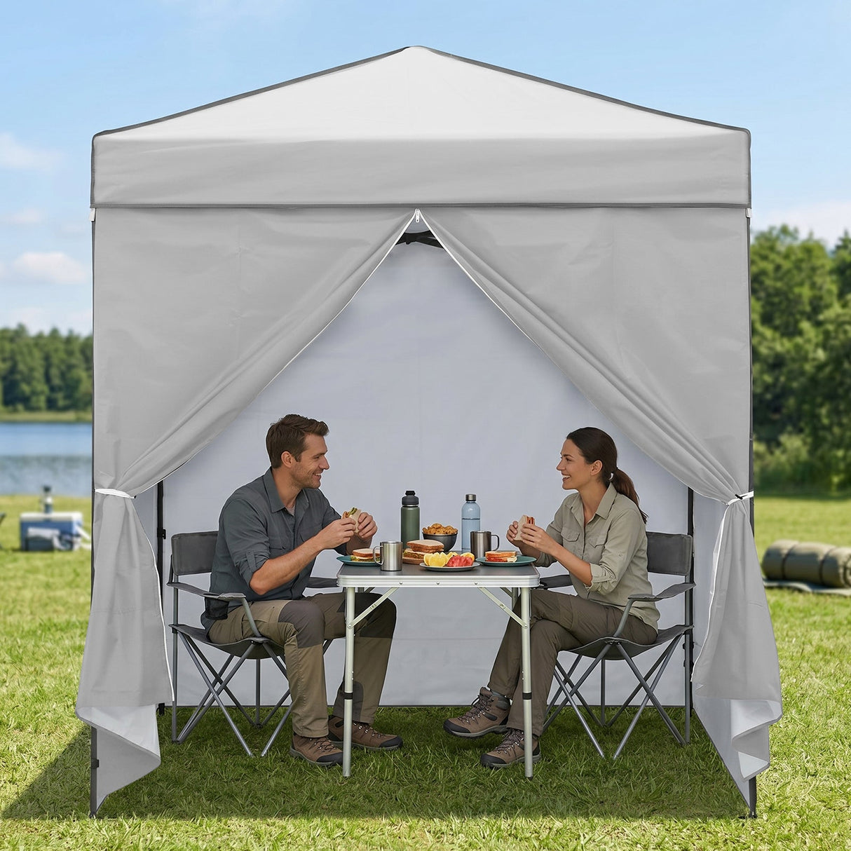6x4 Instant Pop Up Canopy Tent with 4 Side Wall Panels - Eagle Peak®