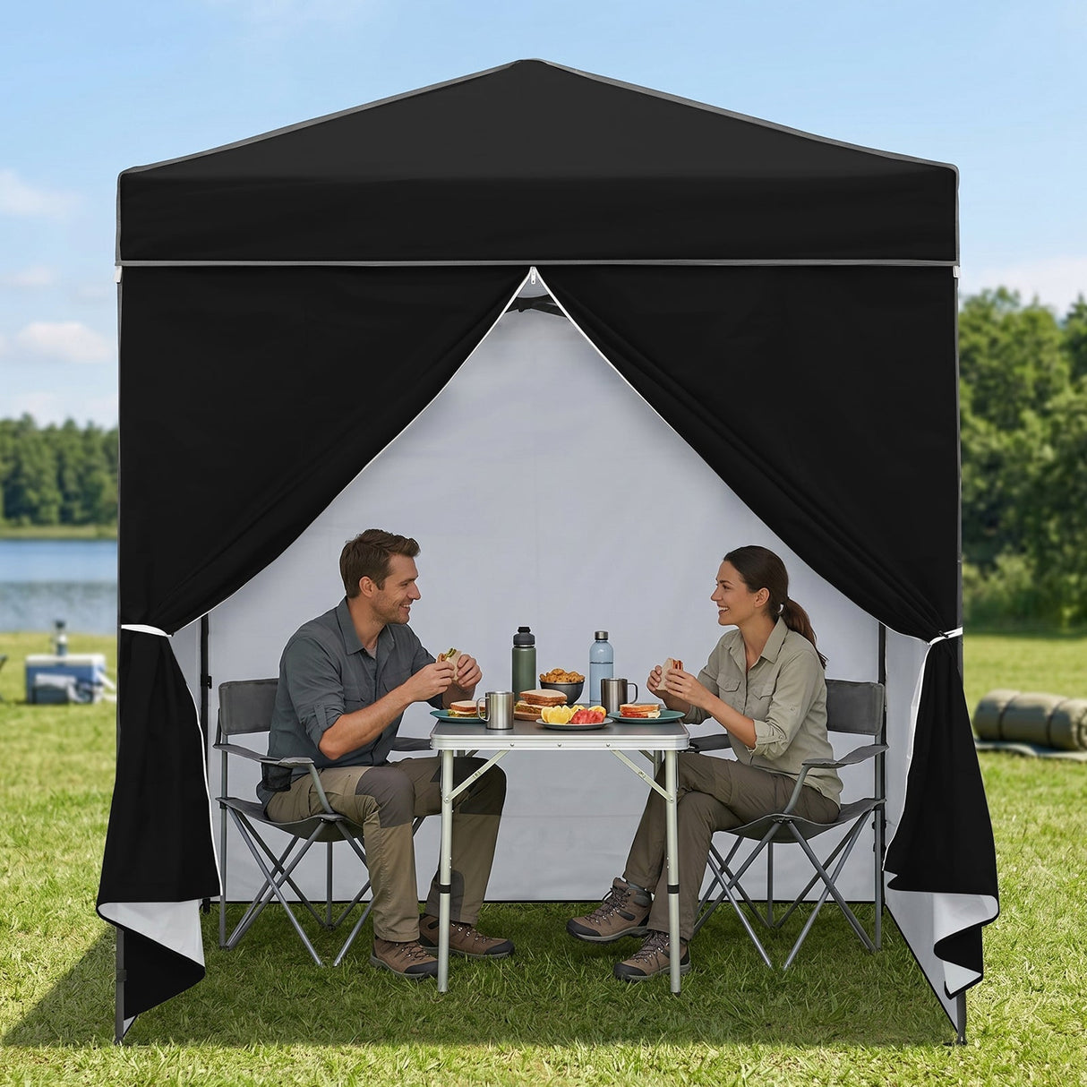 6x4 Instant Pop Up Canopy Tent with 4 Side Wall Panels - Eagle Peak®