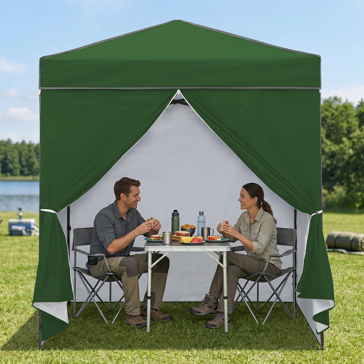 6x4 Instant Pop Up Canopy Tent with 4 Side Wall Panels - Eagle Peak®