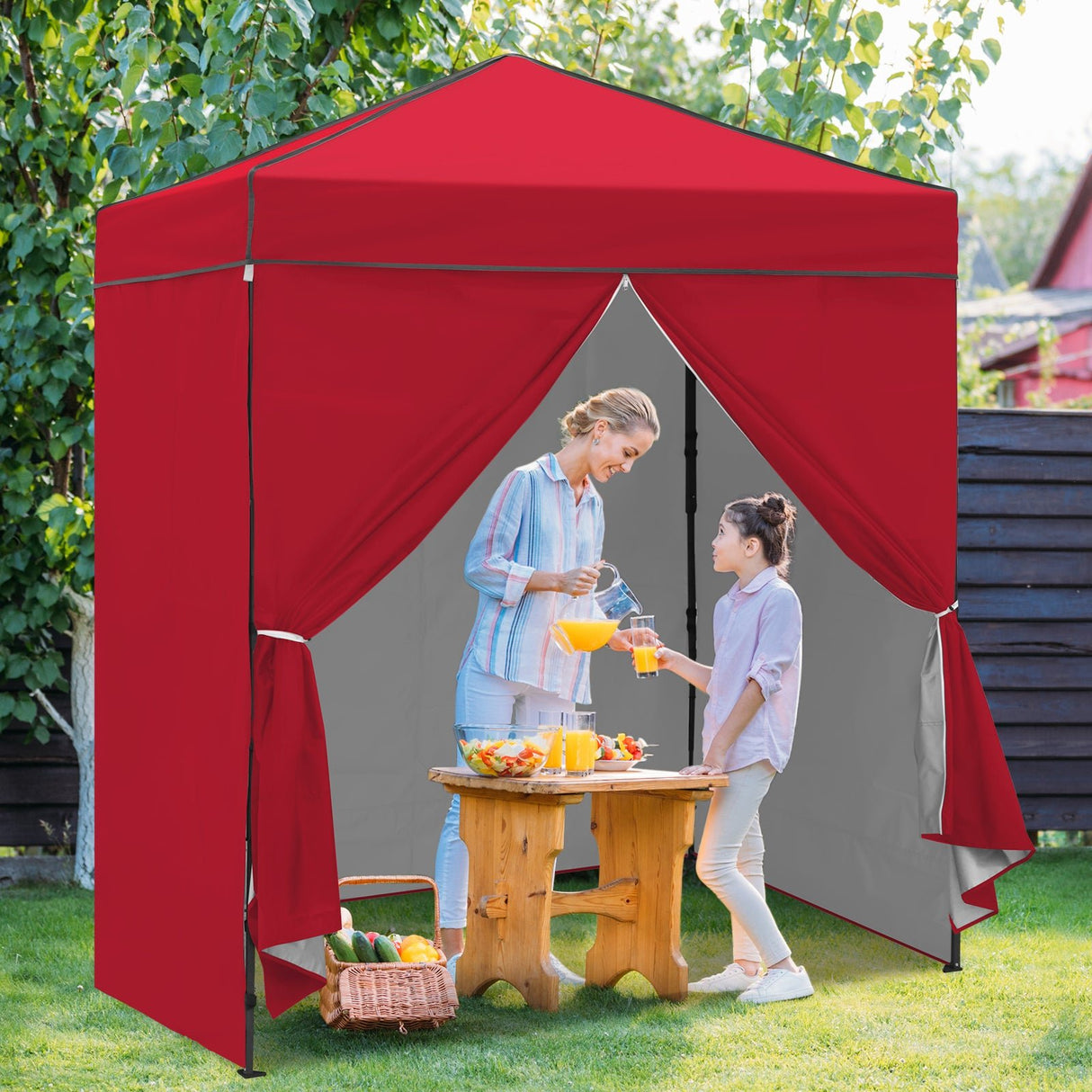 6x4 Instant Pop Up Canopy Tent with 4 Side Wall Panels - Eagle Peak Custom Canopy Tent