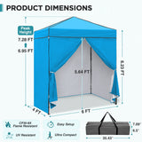 6x4 Instant Pop Up Canopy Tent with 4 Side Wall Panels - Eagle Peak®