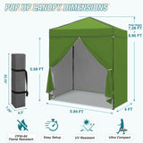 6x4 Instant Pop Up Canopy Tent with 4 Side Wall Panels - Eagle Peak Custom Canopy Tent