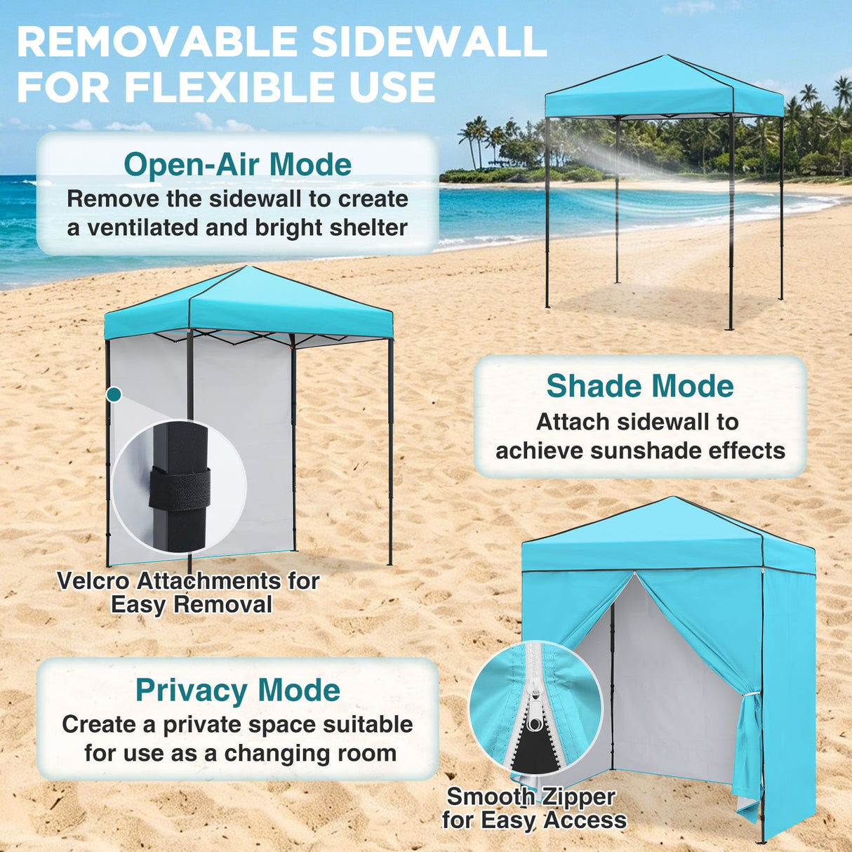6x4 Instant Pop Up Canopy Tent with 4 Side Wall Panels - Eagle Peak®