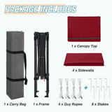 6x4 Instant Pop Up Canopy Tent with 4 Side Wall Panels - Eagle Peak Custom Canopy Tent