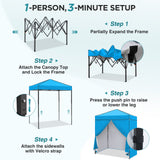 6x4 Instant Pop Up Canopy Tent with 4 Side Wall Panels - Eagle Peak®