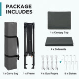 6x4 Instant Pop Up Canopy Tent with 4 Side Wall Panels - Eagle Peak®