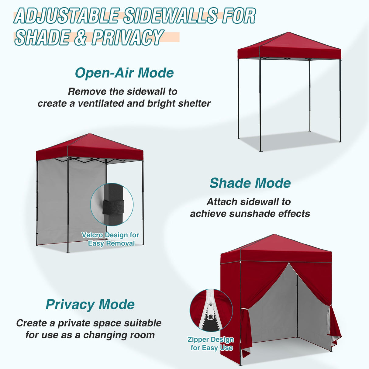 6x4 Instant Pop Up Canopy Tent with 4 Side Wall Panels - Eagle Peak Custom Canopy Tent