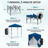 6x4 Instant Pop Up Canopy Tent with 4 Side Wall Panels - Eagle Peak®