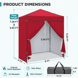 6x4 Instant Pop Up Canopy Tent with 4 Side Wall Panels - Eagle Peak®