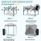 6x4 Instant Pop Up Canopy Tent with 4 Side Wall Panels - Eagle Peak Custom Canopy Tent