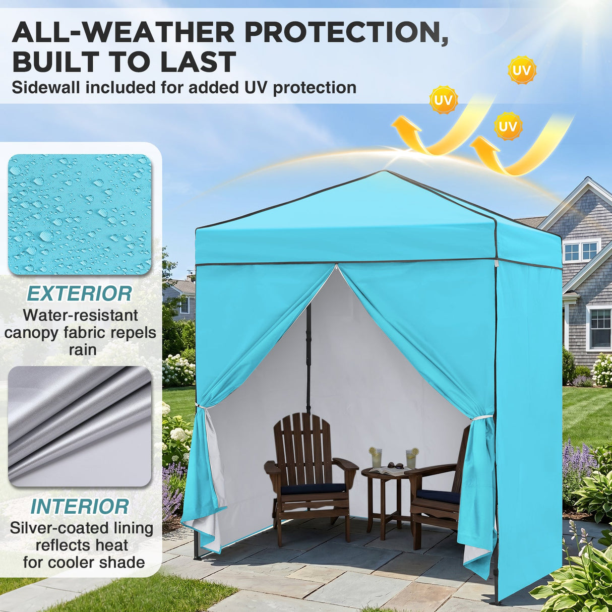 6x4 Instant Pop Up Canopy Tent with 4 Side Wall Panels - Eagle Peak®