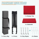 6x4 Instant Pop Up Canopy Tent with 4 Side Wall Panels - Eagle Peak Custom Canopy Tent