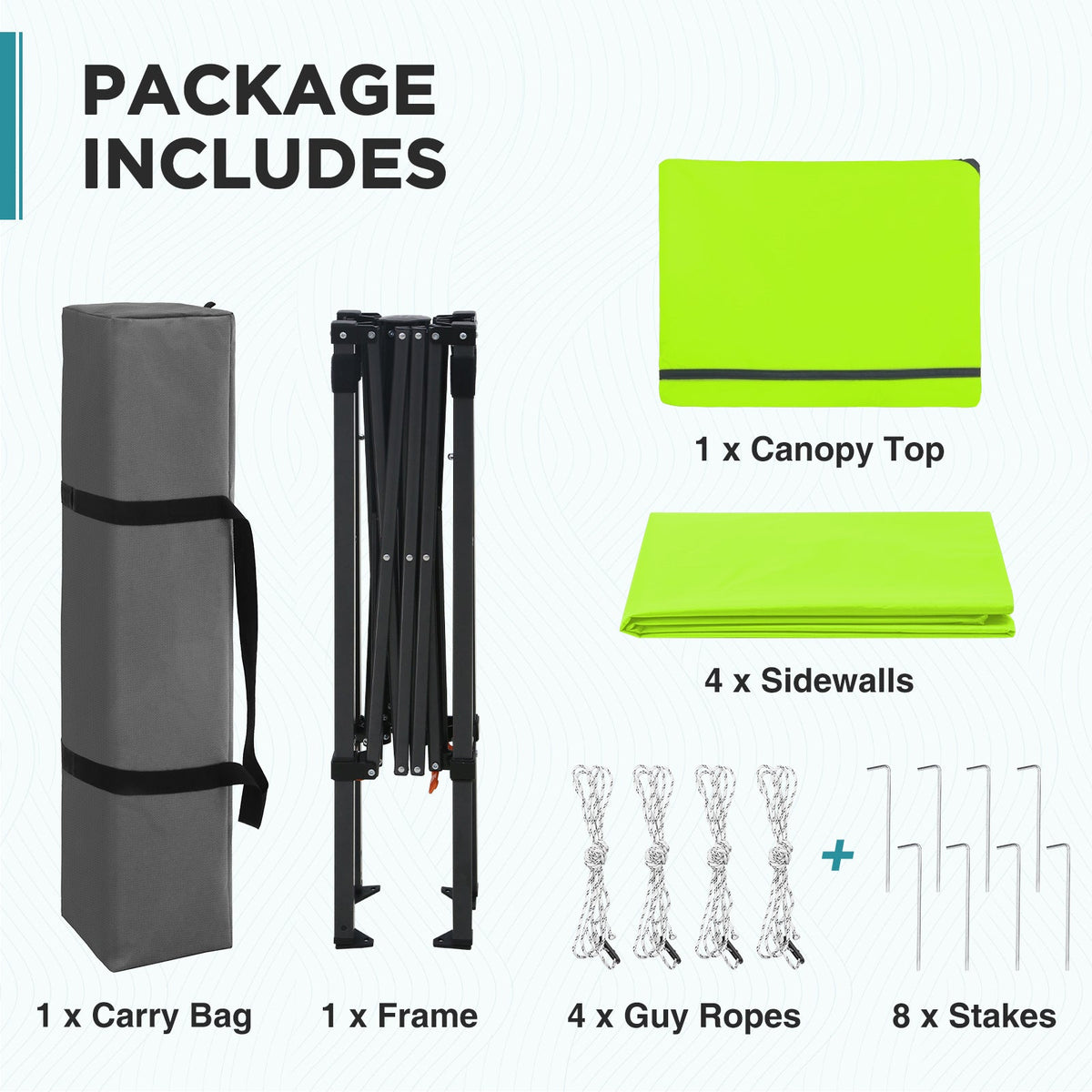 6x4 Instant Pop Up Canopy Tent with 4 Sidewalls - Eagle Peak®