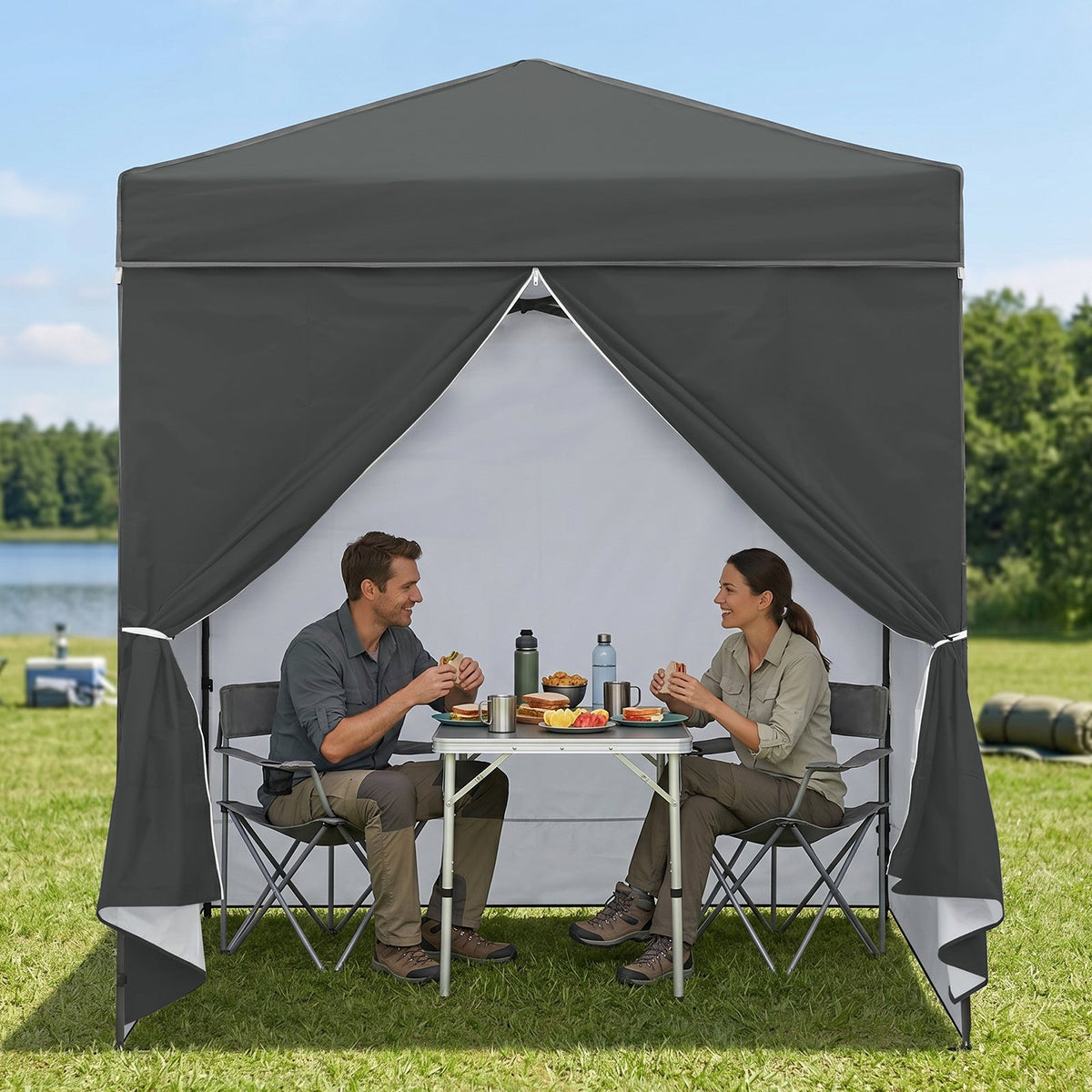 6x4 Instant Pop Up Canopy Tent with 4 Sidewalls - Eagle Peak®