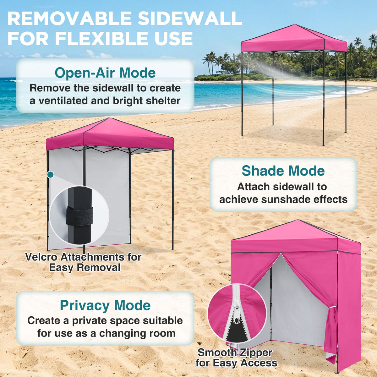 6x4 Instant Pop Up Canopy Tent with 4 Sidewalls - Eagle Peak®