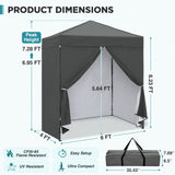 6x4 Instant Pop Up Canopy Tent with 4 Sidewalls - Eagle Peak®