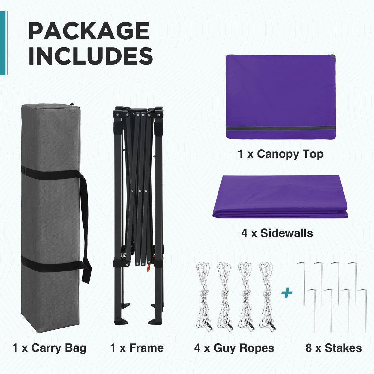6x4 Instant Pop Up Canopy Tent with 4 Sidewalls - Eagle Peak®
