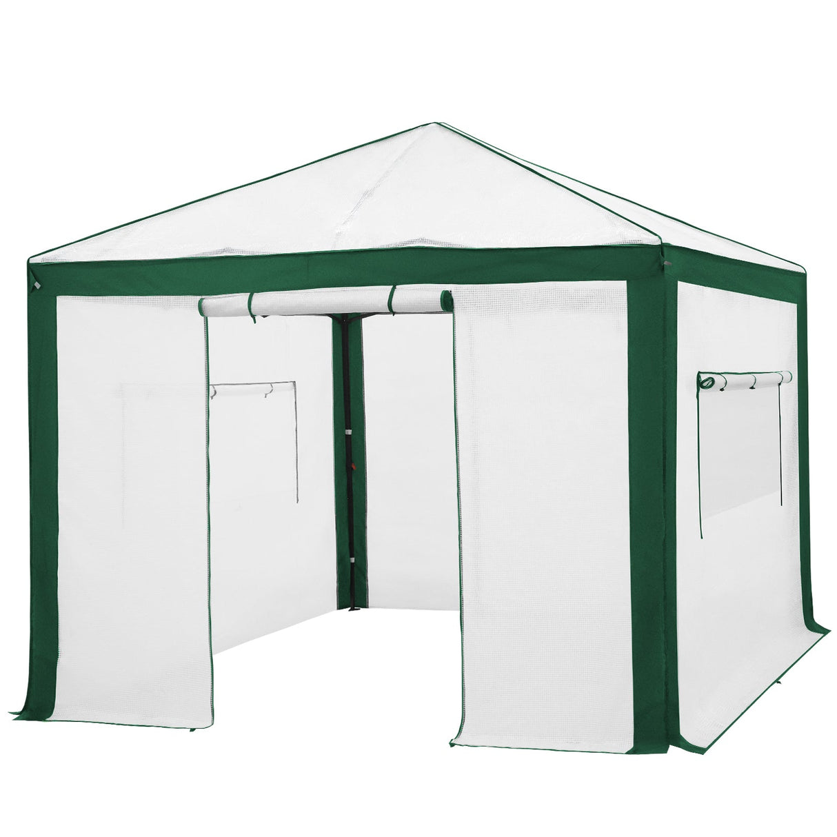 6x4/12x8/10x10 Portable Walk in Greenhouse with Polyester Reinforced Corners, Gray/White, Green/White - Eagle Peak Custom Canopy Tent