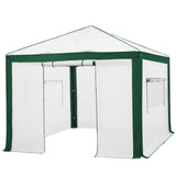 6x4/12x8/10x10 Portable Walk in Greenhouse with Polyester Reinforced Corners, Gray/White, Green/White - Eagle Peak Custom Canopy Tent