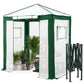 6x4/8x6/10x10 Portable Walk in Greenhouse with Polyester Reinforced Corners, Gray/White, Green/White - Eagle Peak Custom Canopy Tent