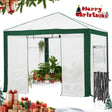 6x4/8x6/10x10 Portable Walk in Greenhouse with Polyester Reinforced Corners, Gray/White, Green/White - Eagle Peak Custom Canopy Tent
